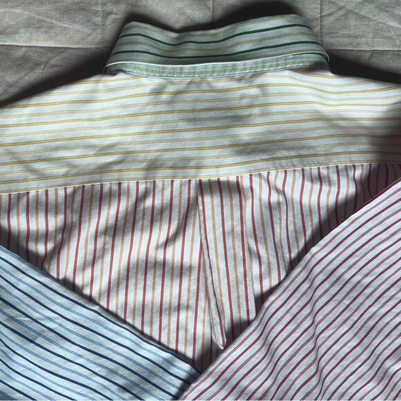 Brooks Brothers Rainbow Striped Colorblock Button Down Shirt Preppy Academia- L - Picture 3 of 10